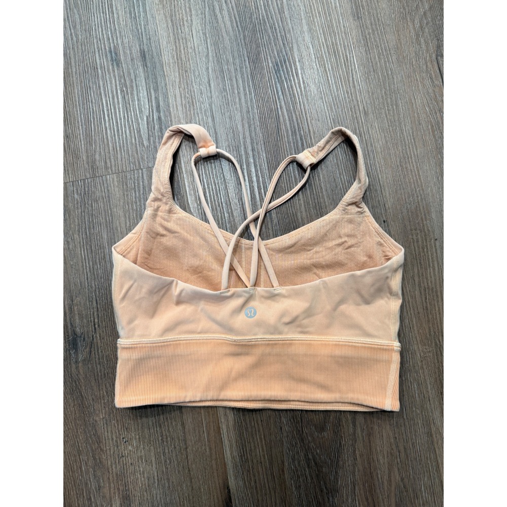 Lululemon Ebb to Street Bra Light Support Peach Longline Strappy Back 6